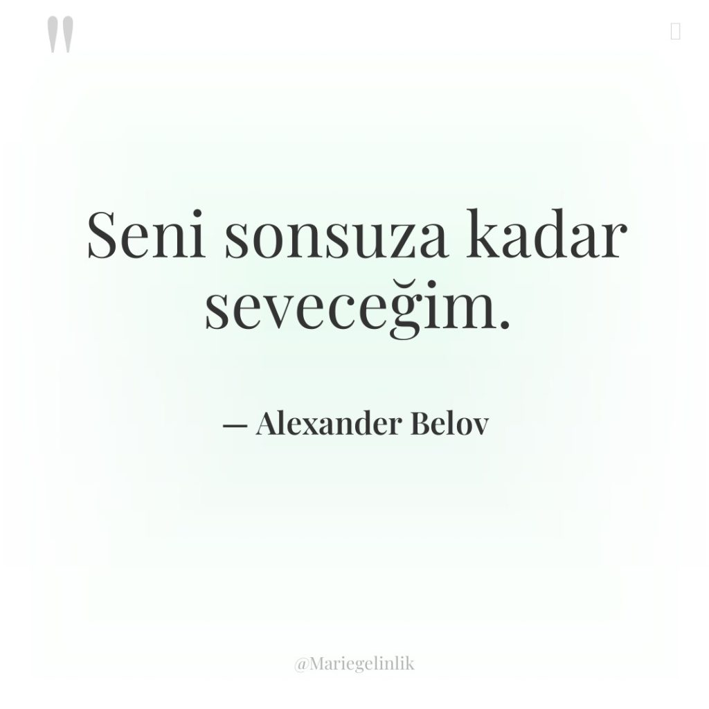 Seni sonsuza kadar seveceğim.