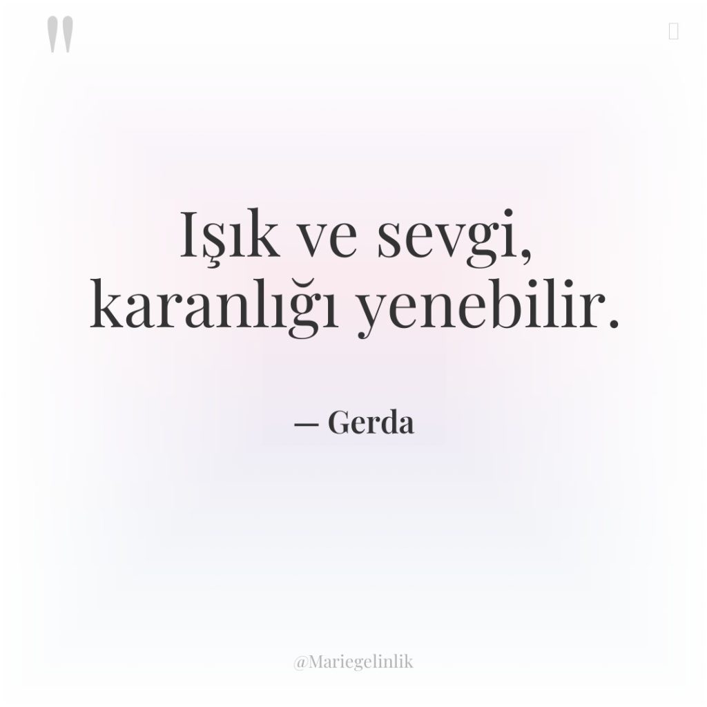 Işık ve sevgi, karanlığı yenebilir.