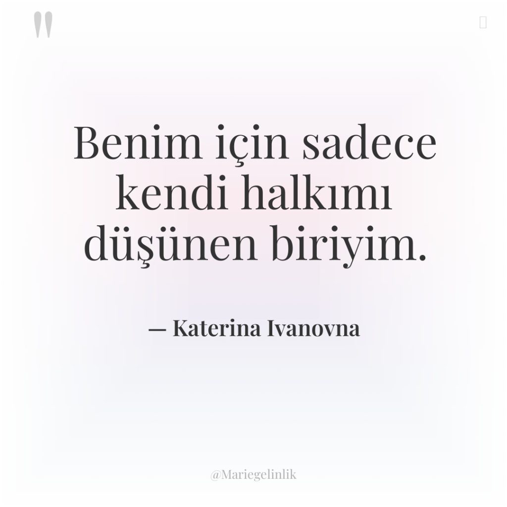 Benim için sadece kendi halkımı düşünen biriyim.