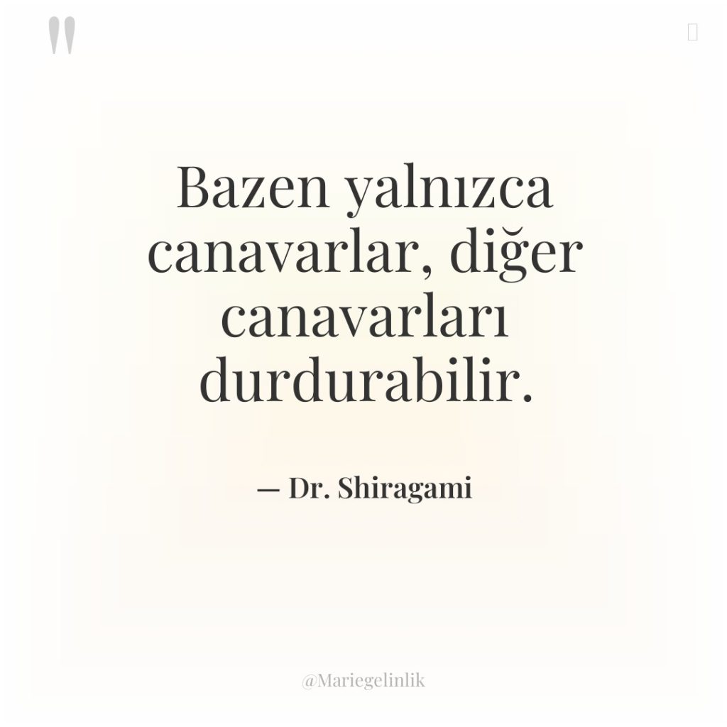 Bazen yalnızca canavarlar, diğer canavarları durdurabilir.