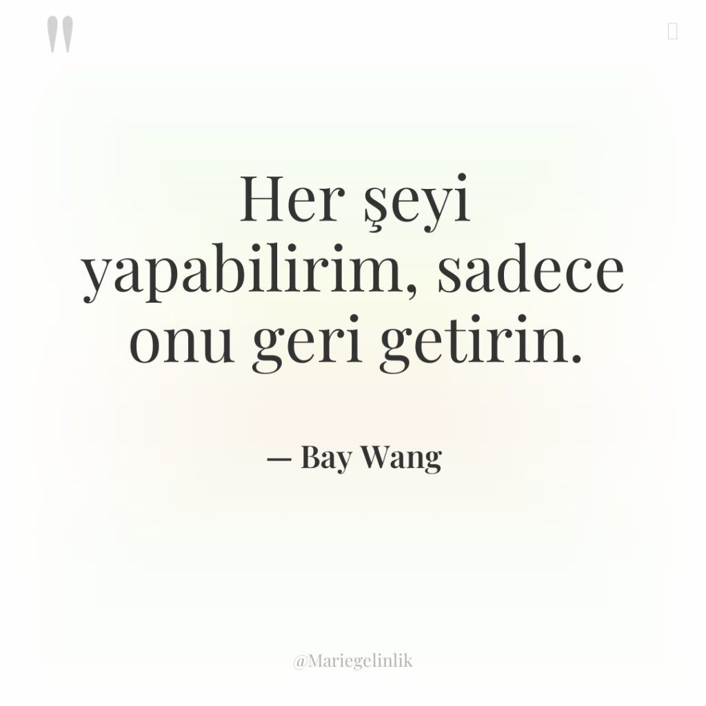 Her şeyi yapabilirim, sadece onu geri getirin.