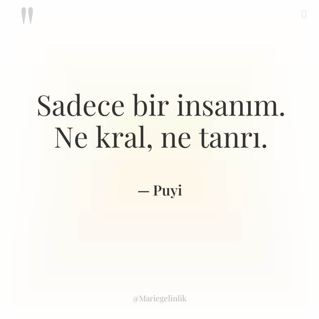 Sadece bir insanım. Ne kral, ne tanrı.