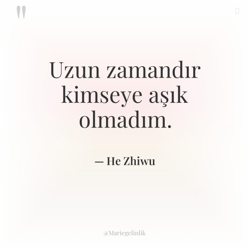 Uzun zamandır kimseye aşık olmadım.