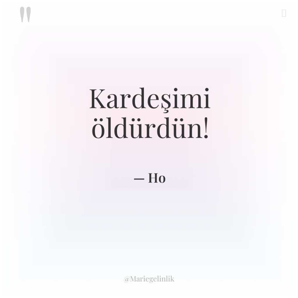 Kardeşimi öldürdün!