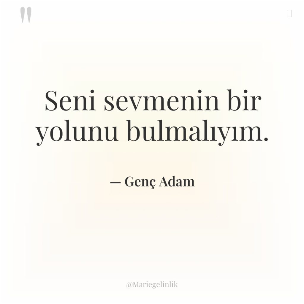 Seni sevmenin bir yolunu bulmalıyım.