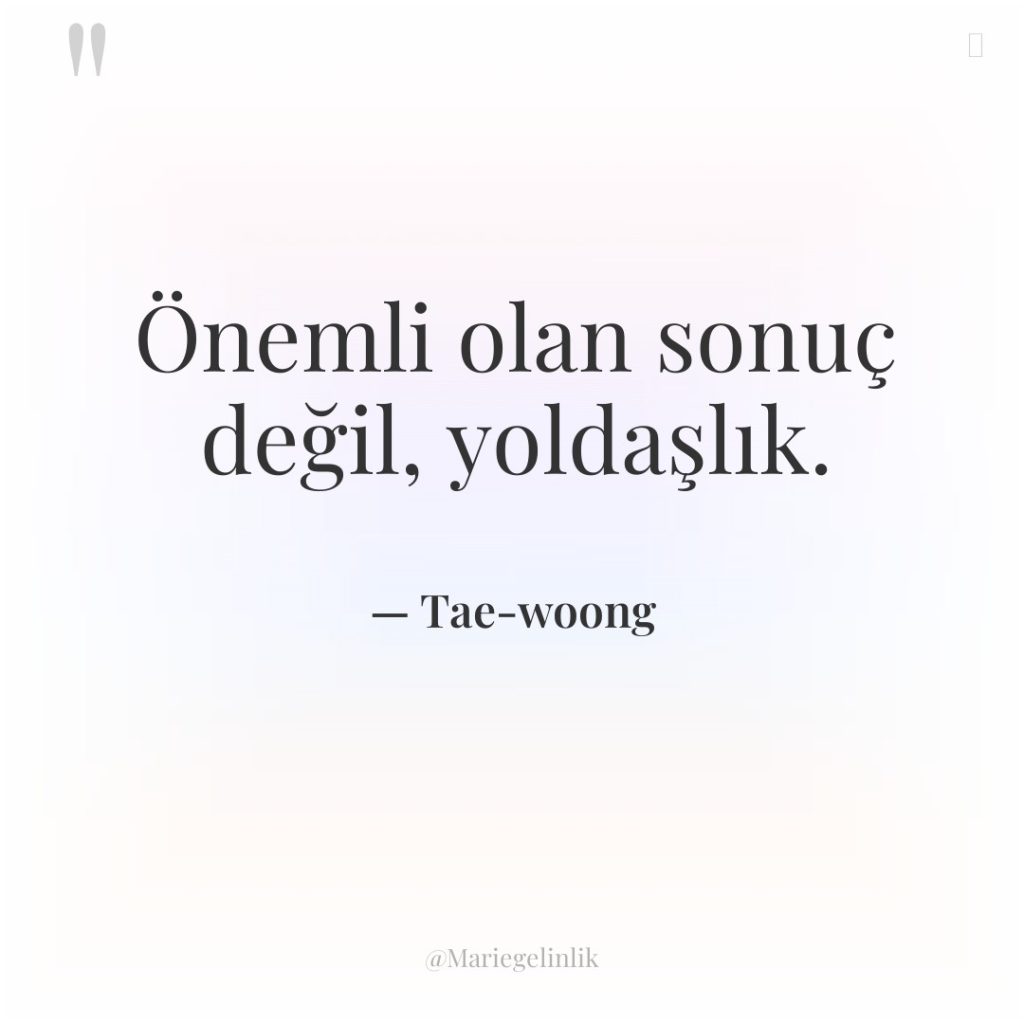 Önemli olan sonuç değil, yoldaşlık.