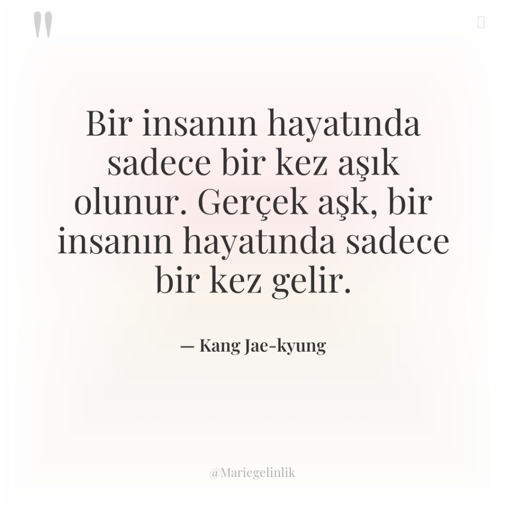 Bir insanın hayatında sadece bir kez aşık olunur. Gerçek aşk,…