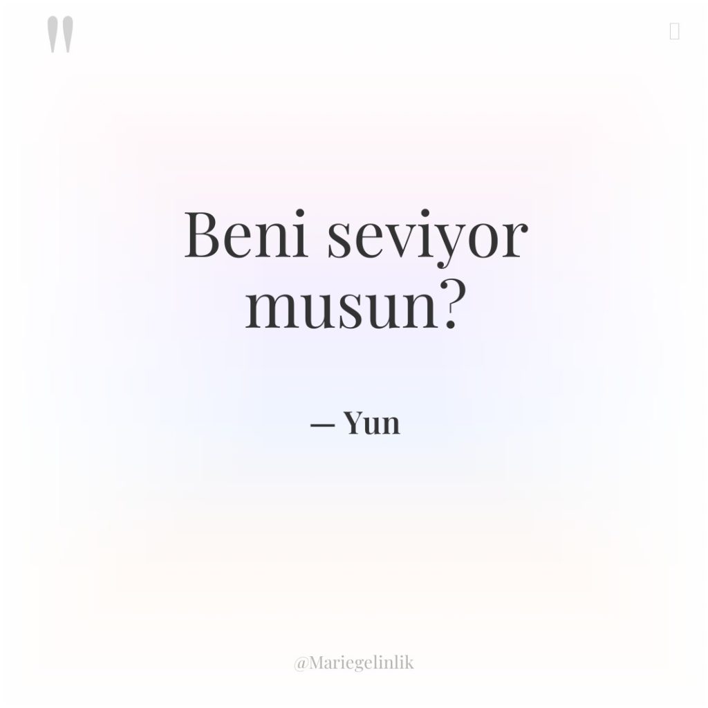 Beni seviyor musun?