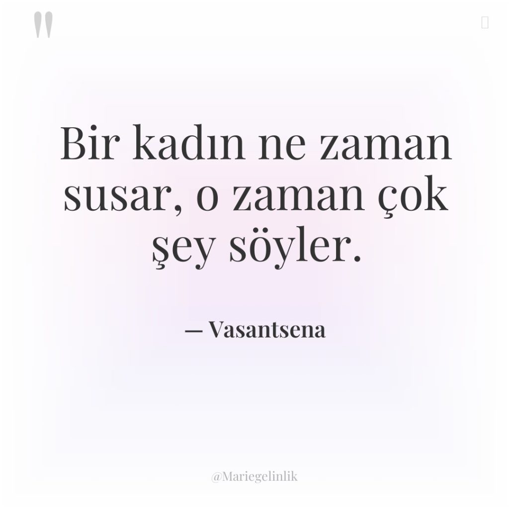 Bir kadın ne zaman susar, o zaman çok şey söyler.