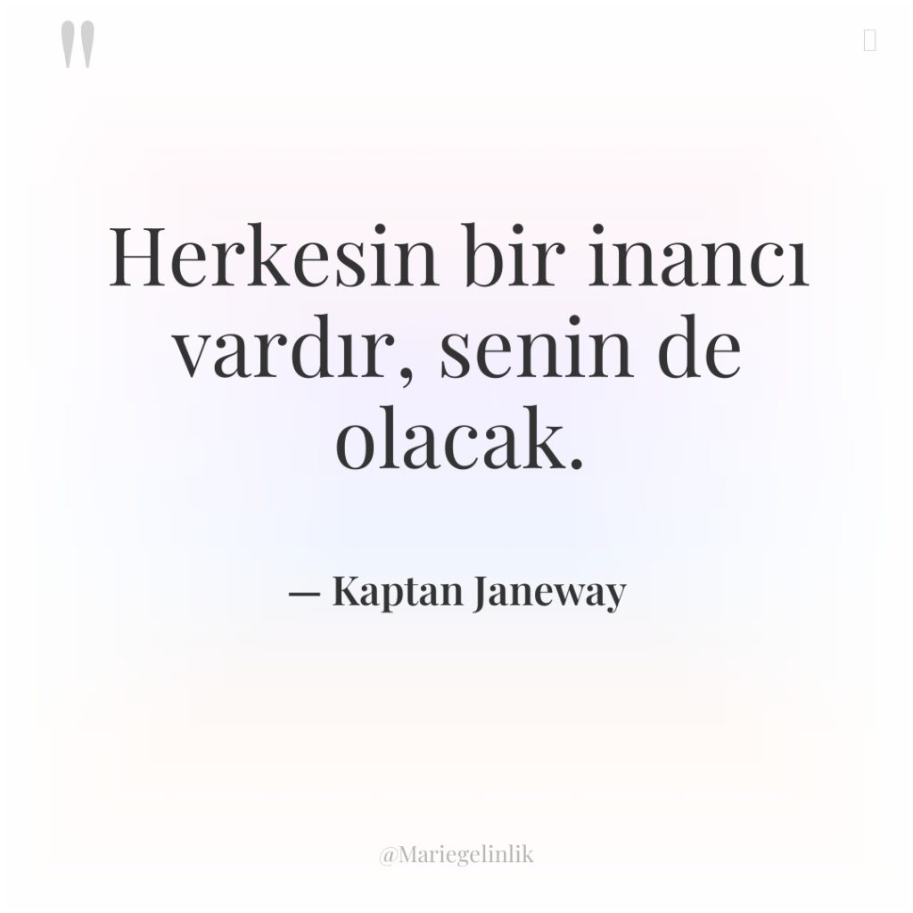 Herkesin bir inancı vardır, senin de olacak.