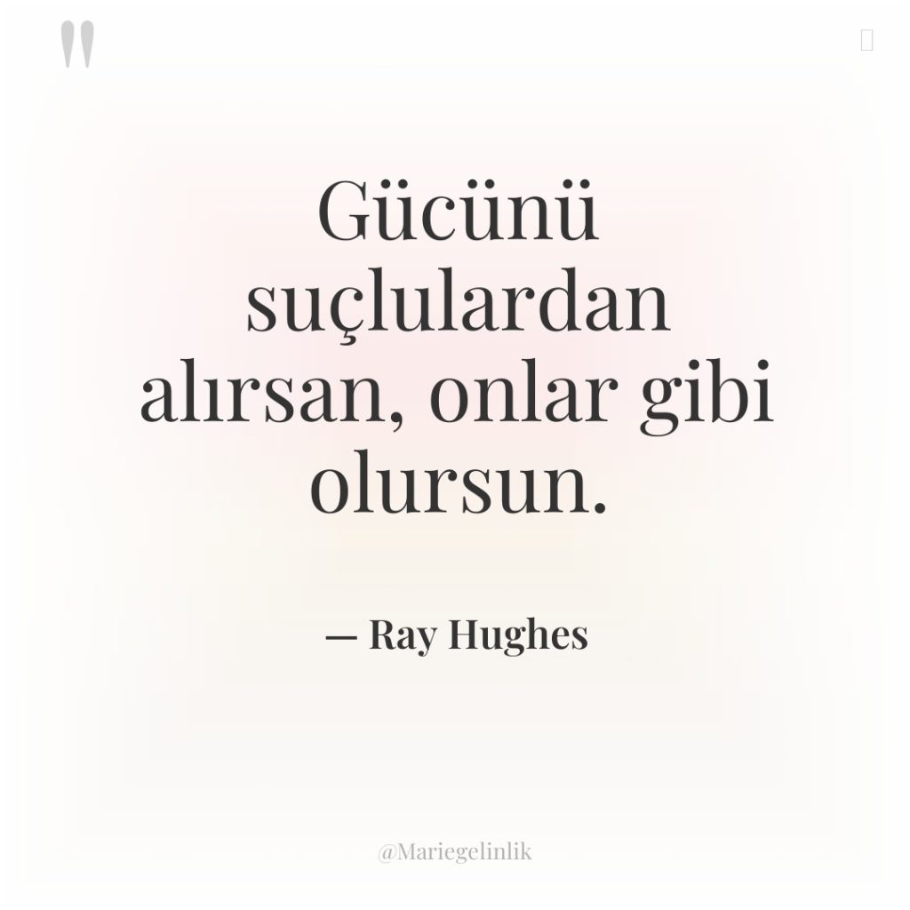 Gücünü suçlulardan alırsan, onlar gibi olursun.