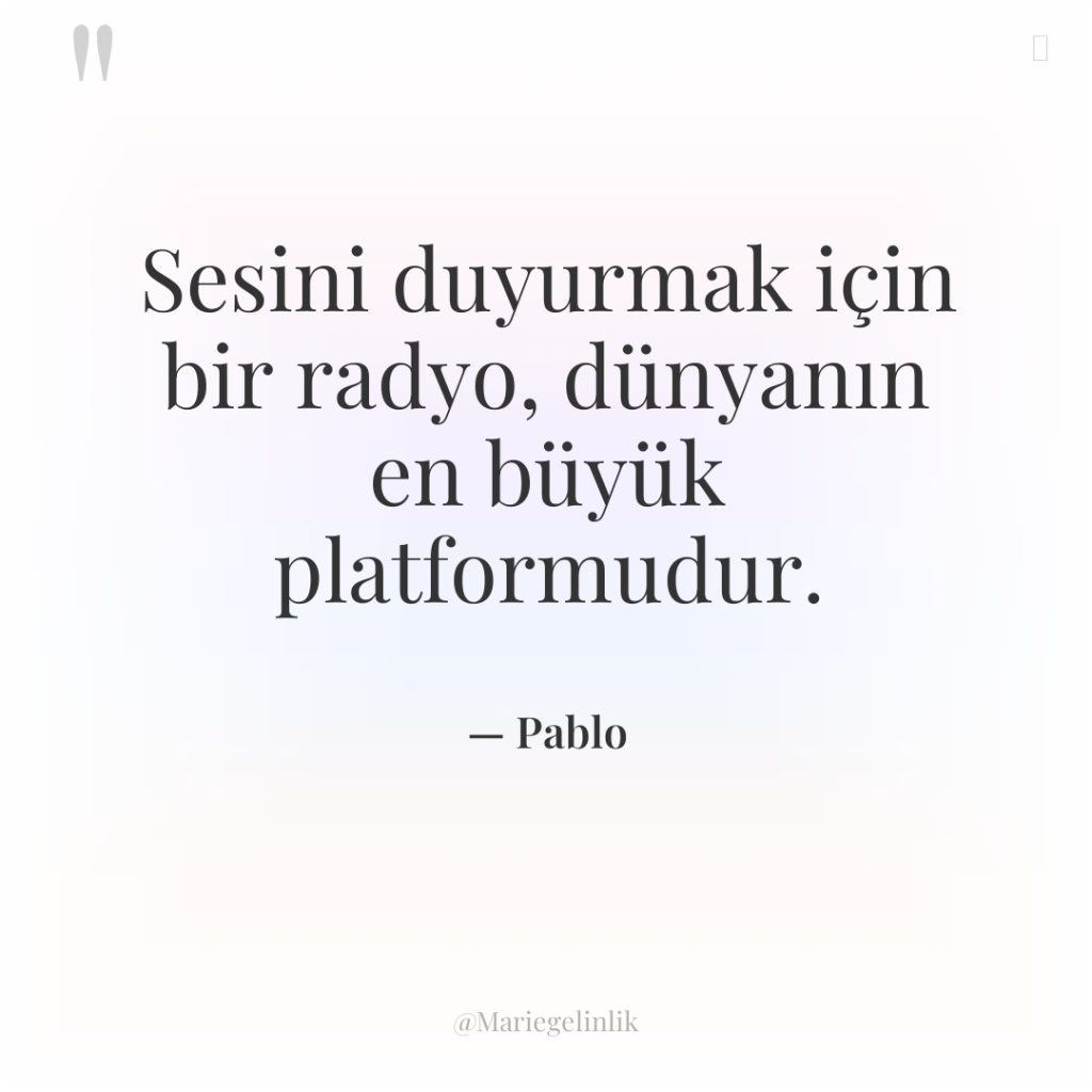 Sesini duyurmak için bir radyo, dünyanın en büyük platformudur.