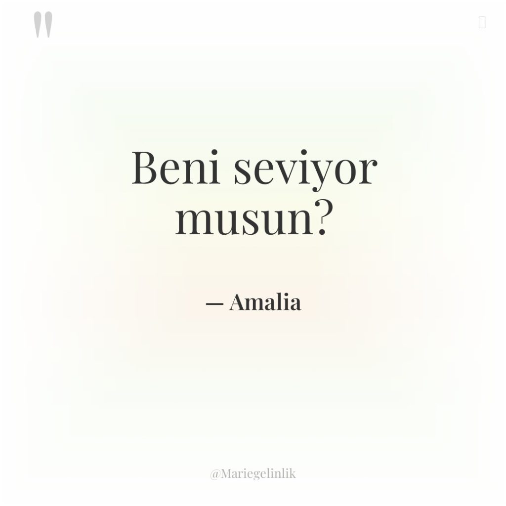Beni seviyor musun?