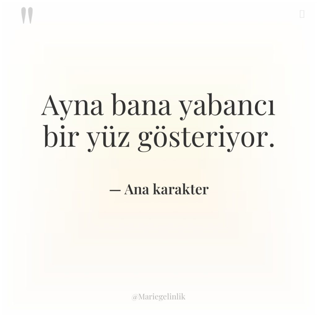 Ayna bana yabancı bir yüz gösteriyor.