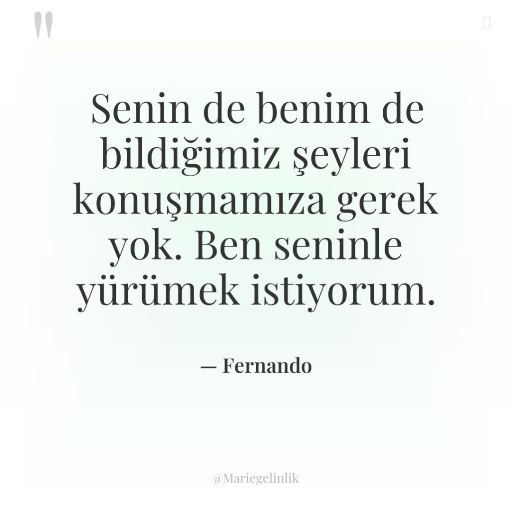 Senin de benim de bildiğimiz şeyleri konuşmamıza gerek yok. Ben…