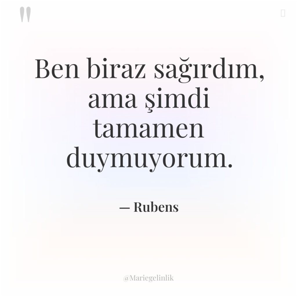 Ben biraz sağırdım, ama şimdi tamamen duymuyorum.