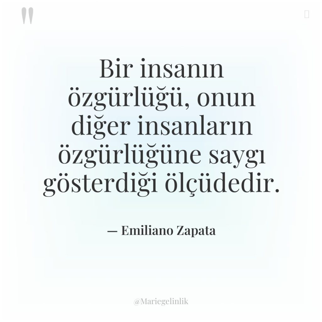 Bir insanın özgürlüğü, onun diğer insanların özgürlüğüne saygı gösterdiği ölçüdedir.