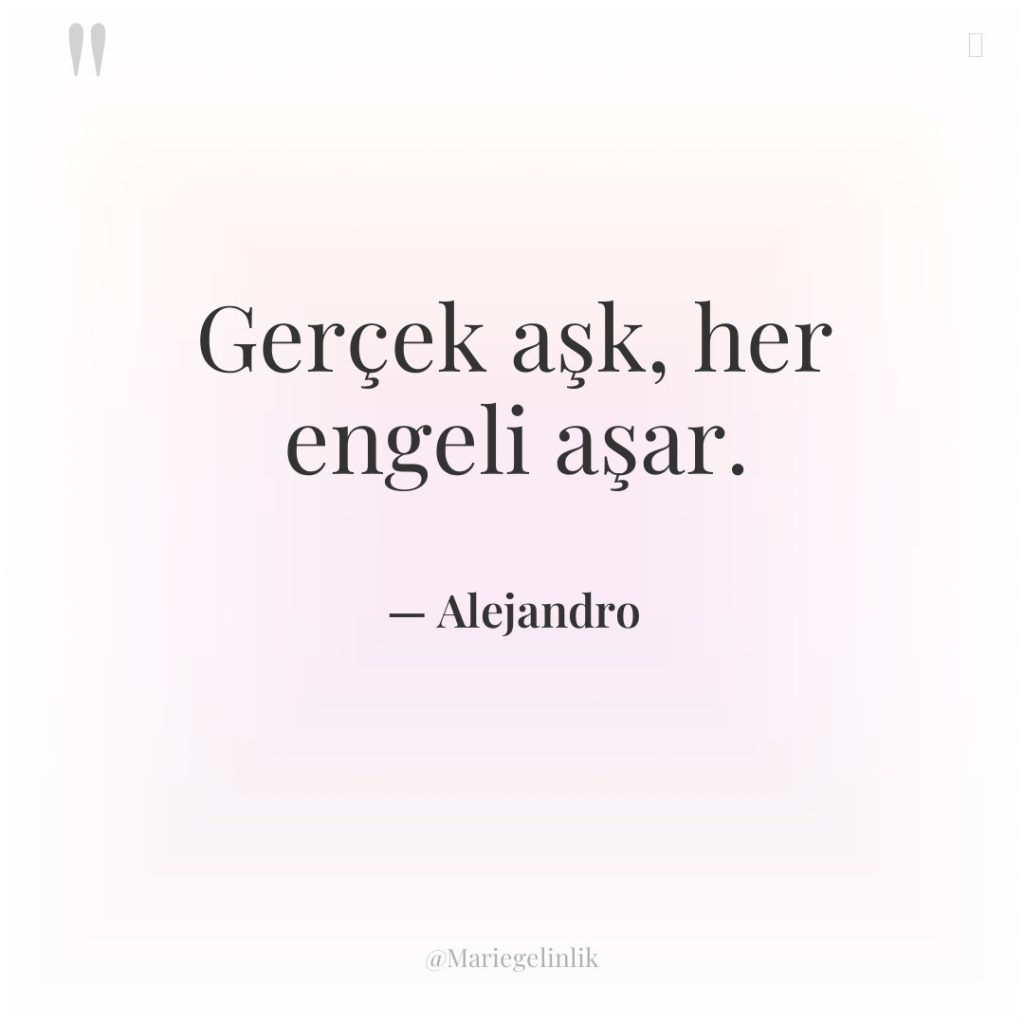 Gerçek aşk, her engeli aşar.