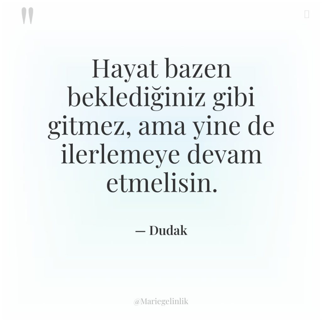 Hayat bazen beklediğiniz gibi gitmez, ama yine de ilerlemeye devam…