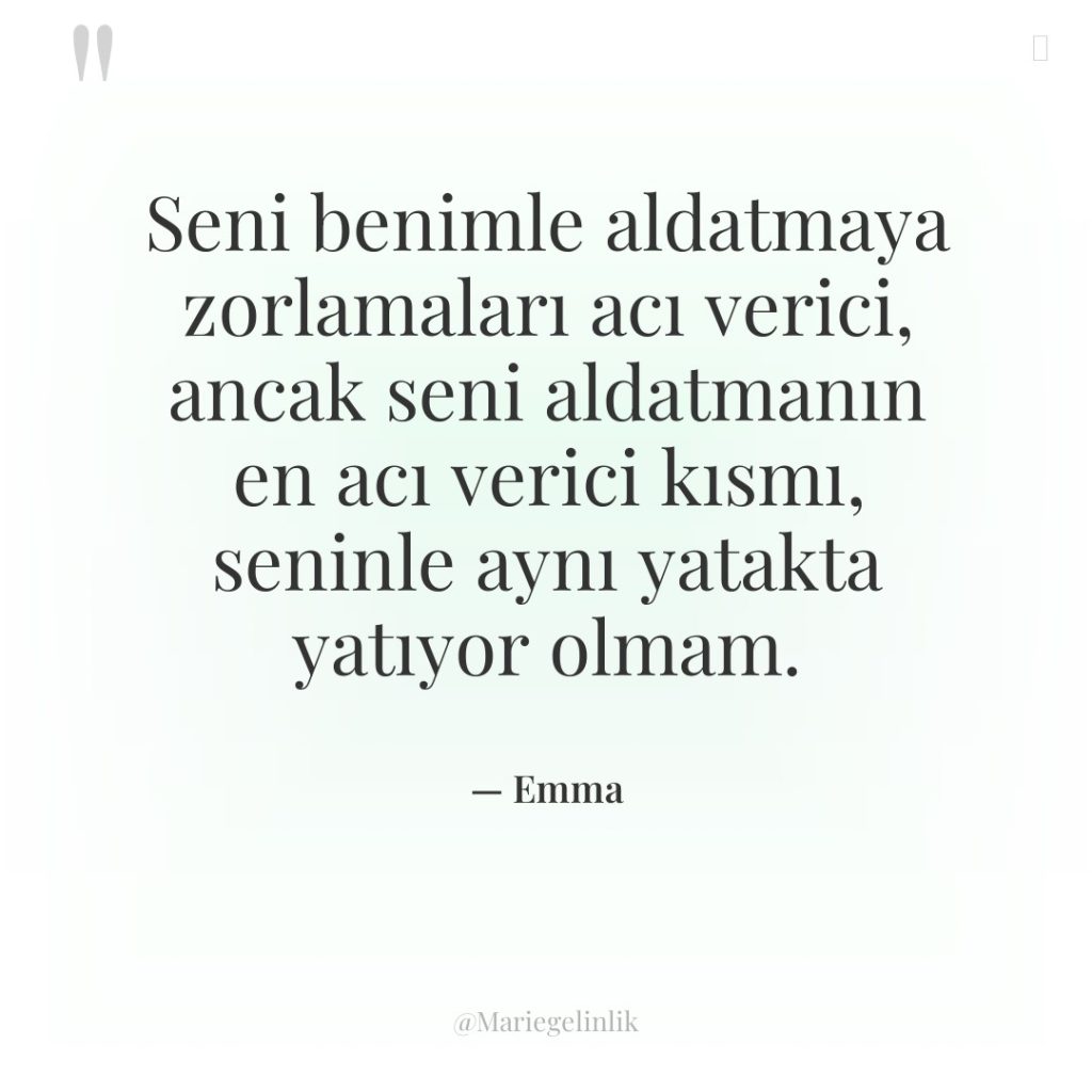 Seni benimle aldatmaya zorlamaları acı verici, ancak seni aldatmanın en…