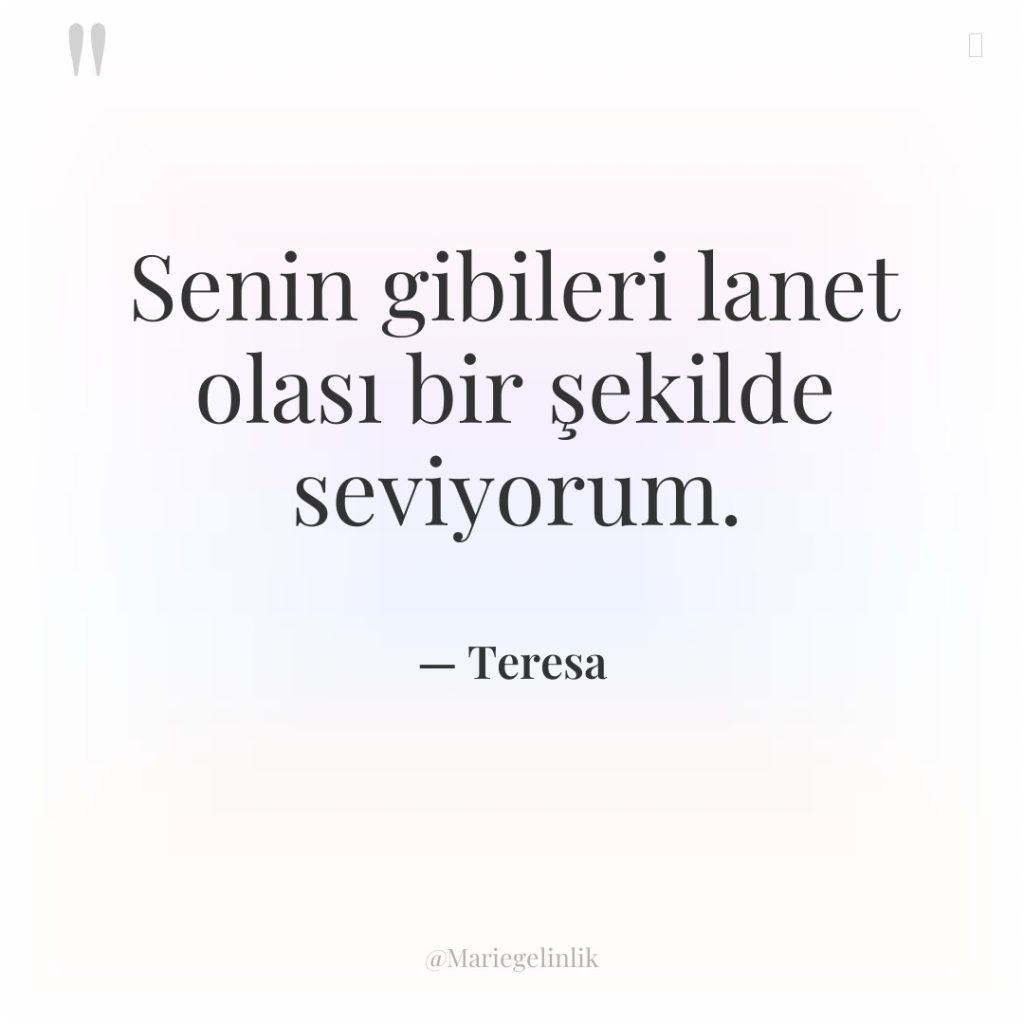 Senin gibileri lanet olası bir şekilde seviyorum.