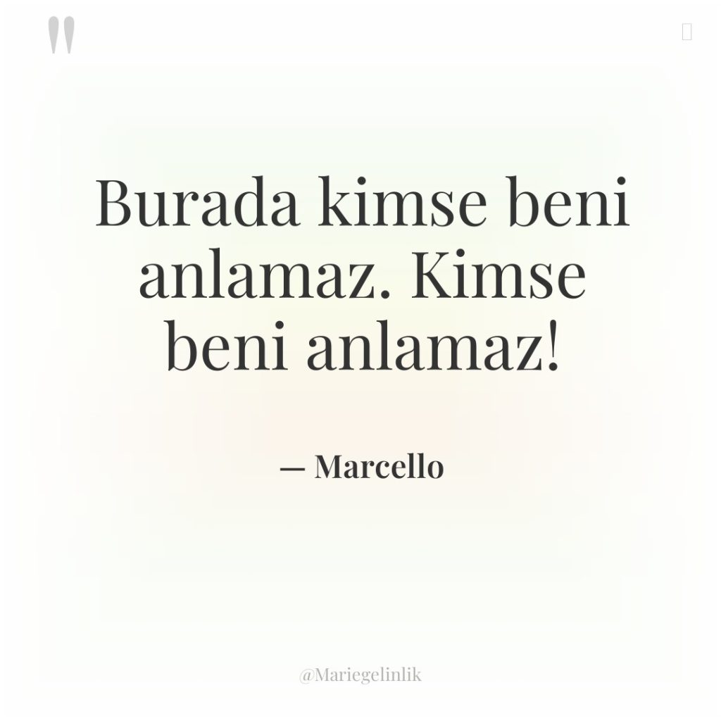 Burada kimse beni anlamaz. Kimse beni anlamaz!