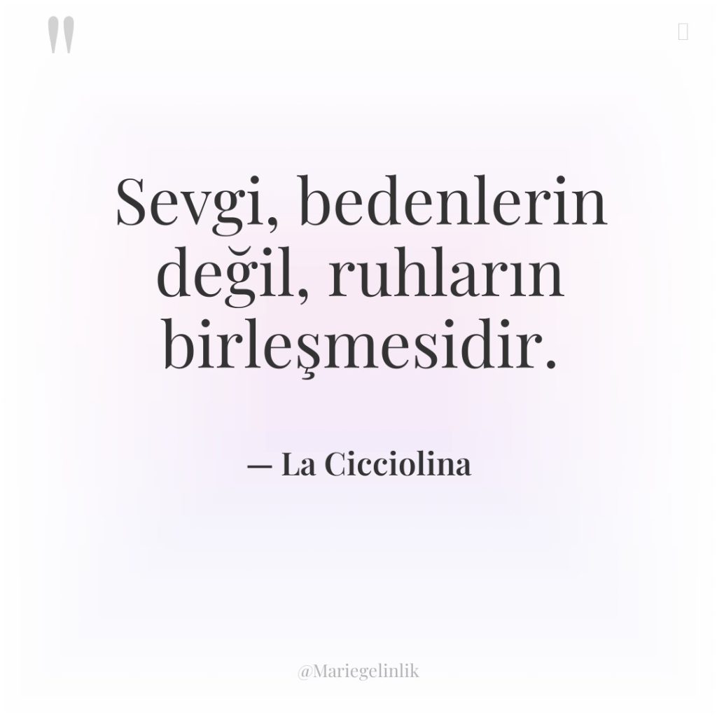 Sevgi, bedenlerin değil, ruhların birleşmesidir.