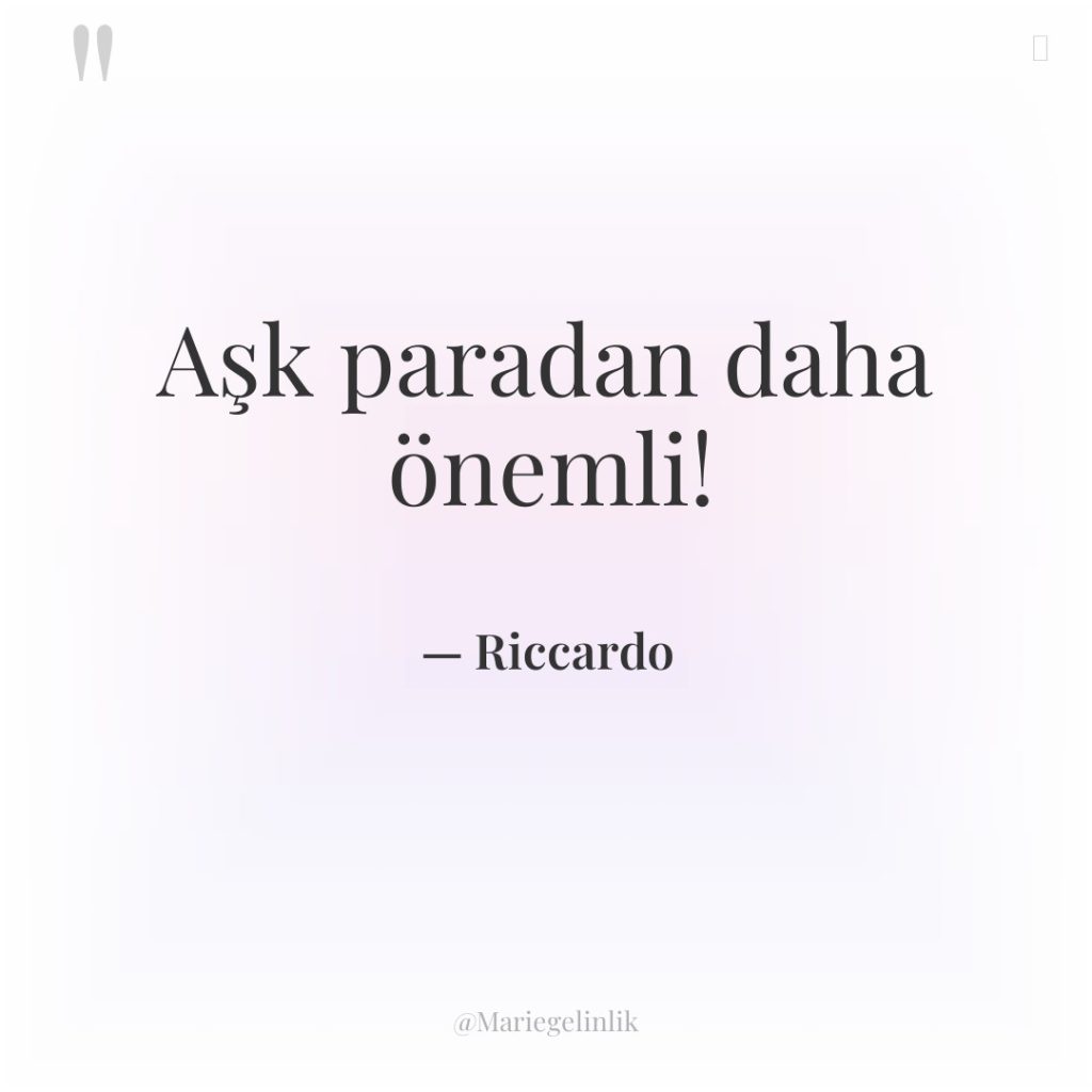 Aşk paradan daha önemli!