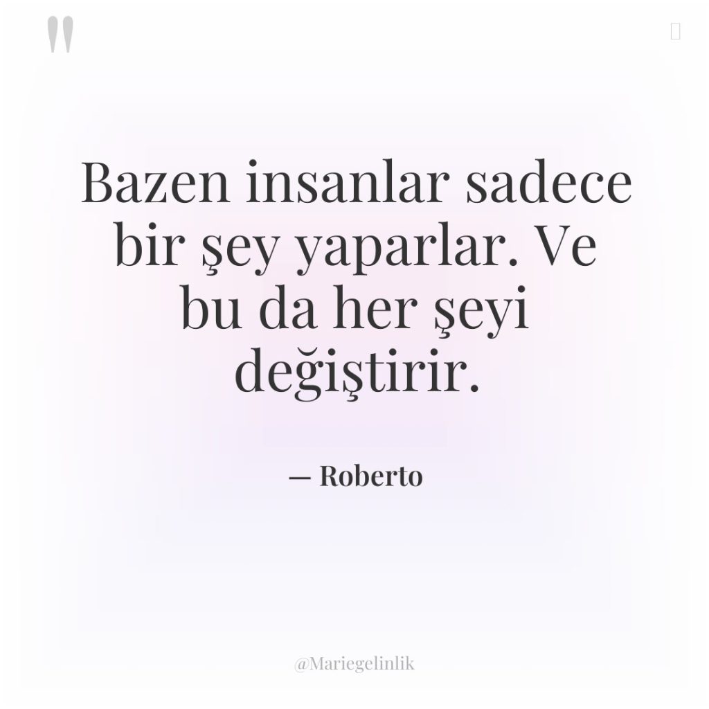 Bazen insanlar sadece bir şey yaparlar. Ve bu da her…