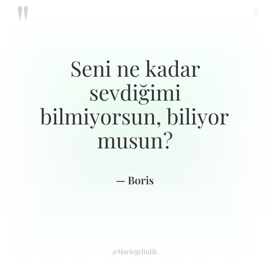 Seni ne kadar sevdiğimi bilmiyorsun, biliyor musun?