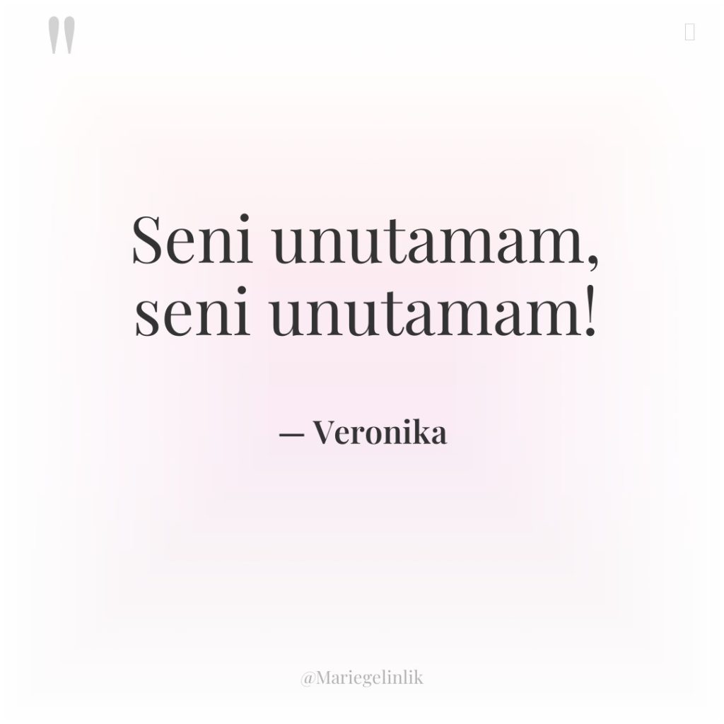 Seni unutamam, seni unutamam!