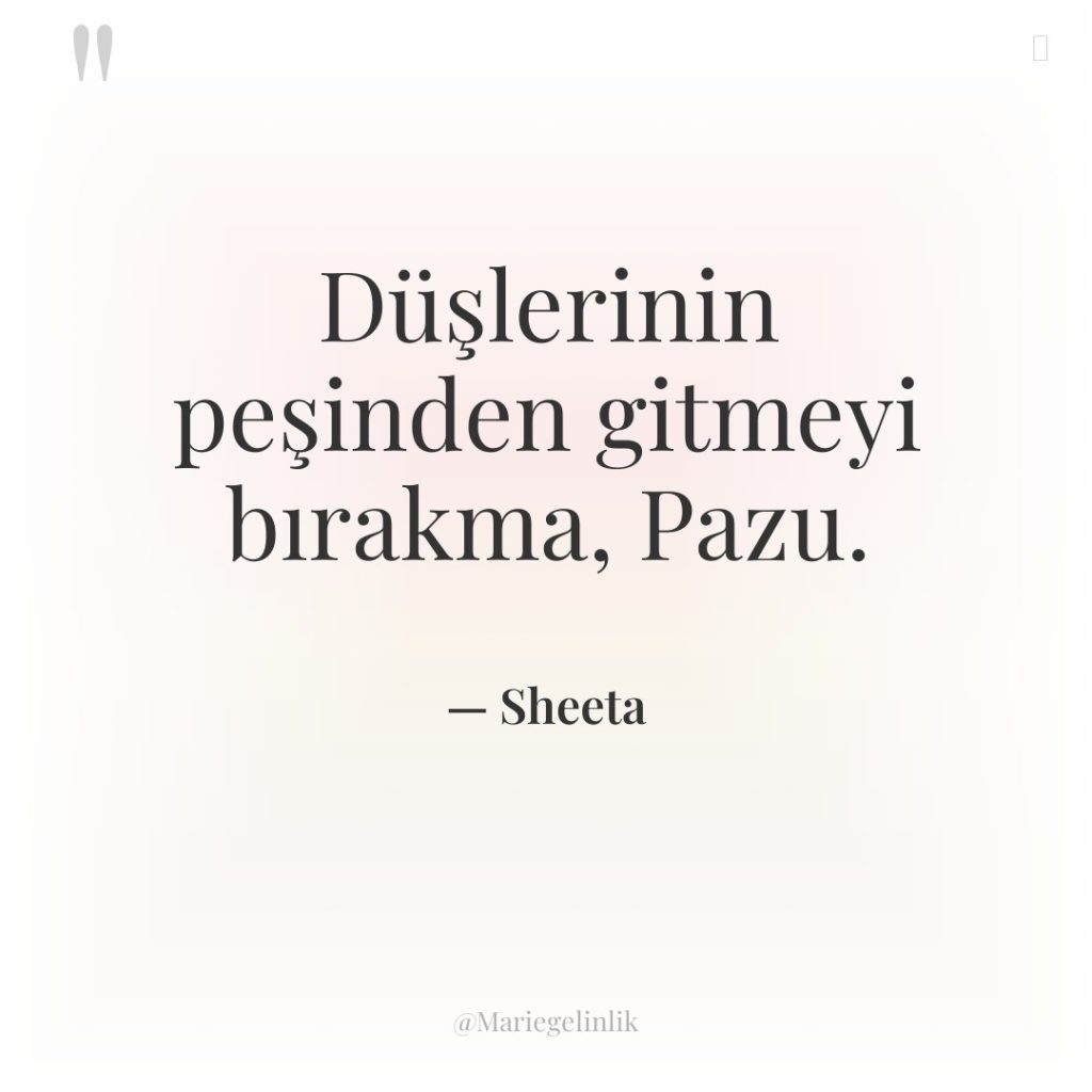 Düşlerinin peşinden gitmeyi bırakma, Pazu.