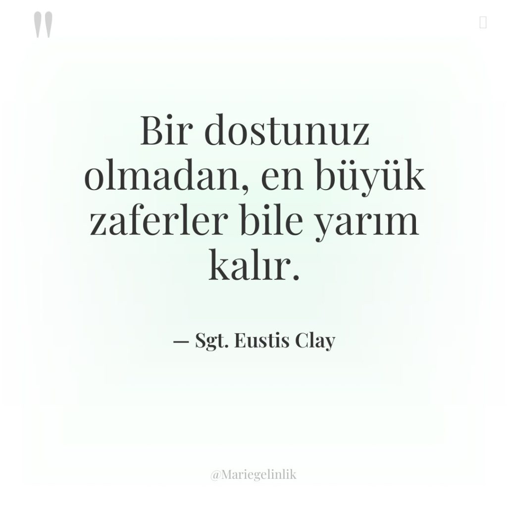 Bir dostunuz olmadan, en büyük zaferler bile yarım kalır.