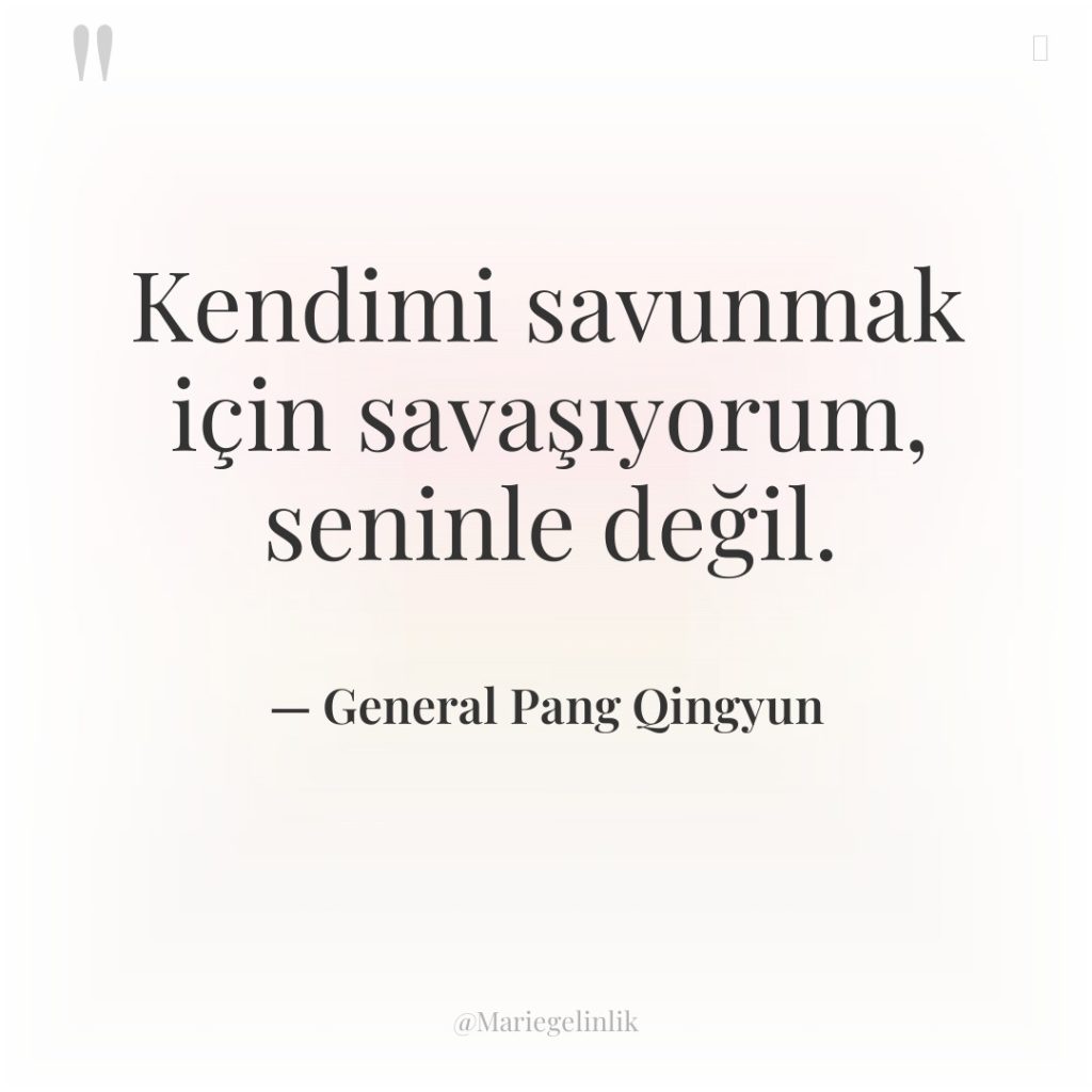 Kendimi savunmak için savaşıyorum, seninle değil.