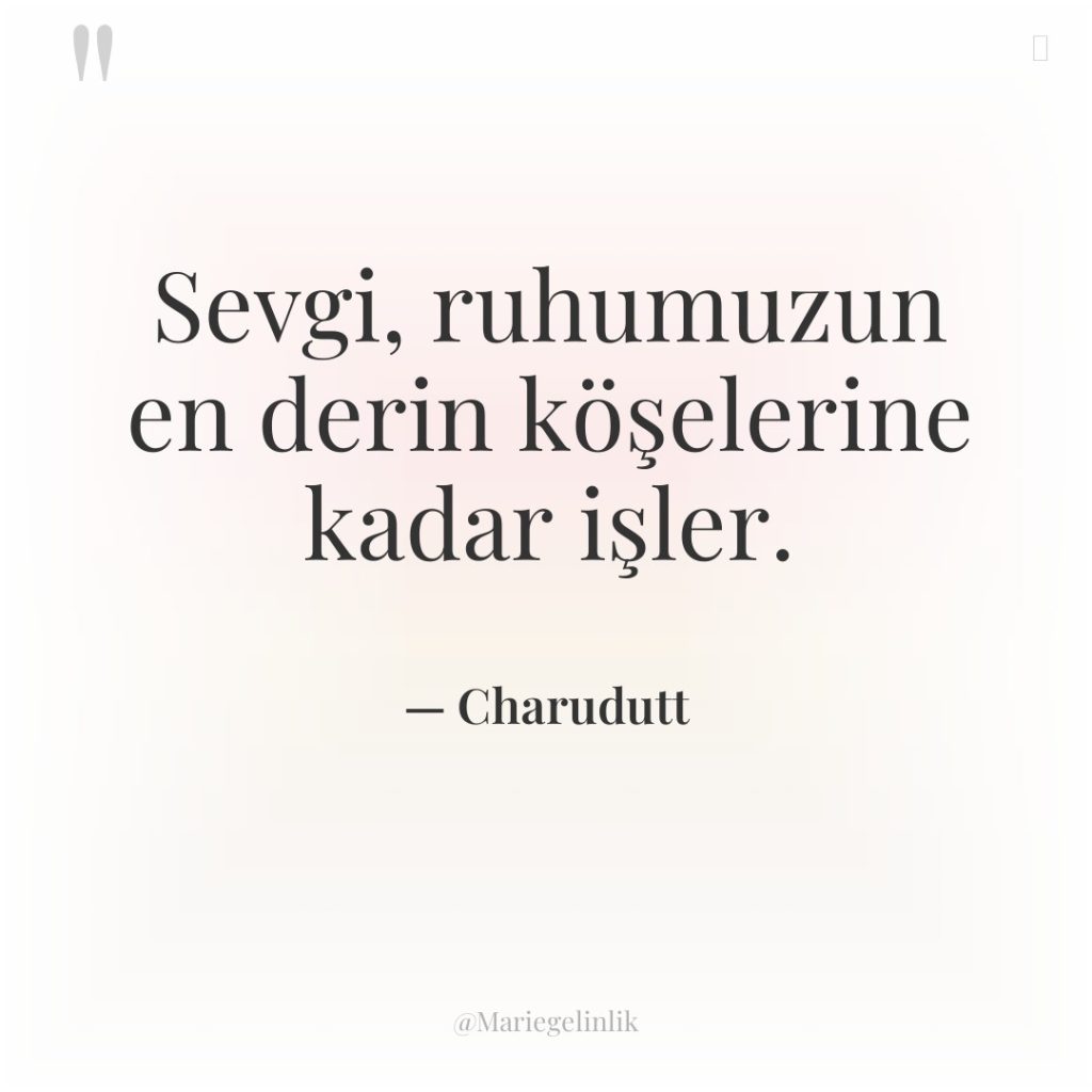 Sevgi, ruhumuzun en derin köşelerine kadar işler.