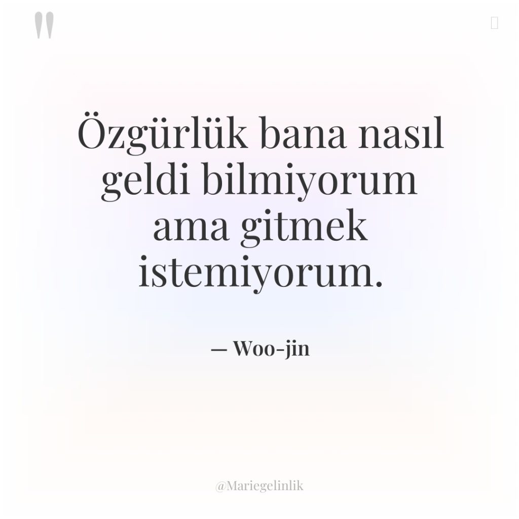 Özgürlük bana nasıl geldi bilmiyorum ama gitmek istemiyorum.