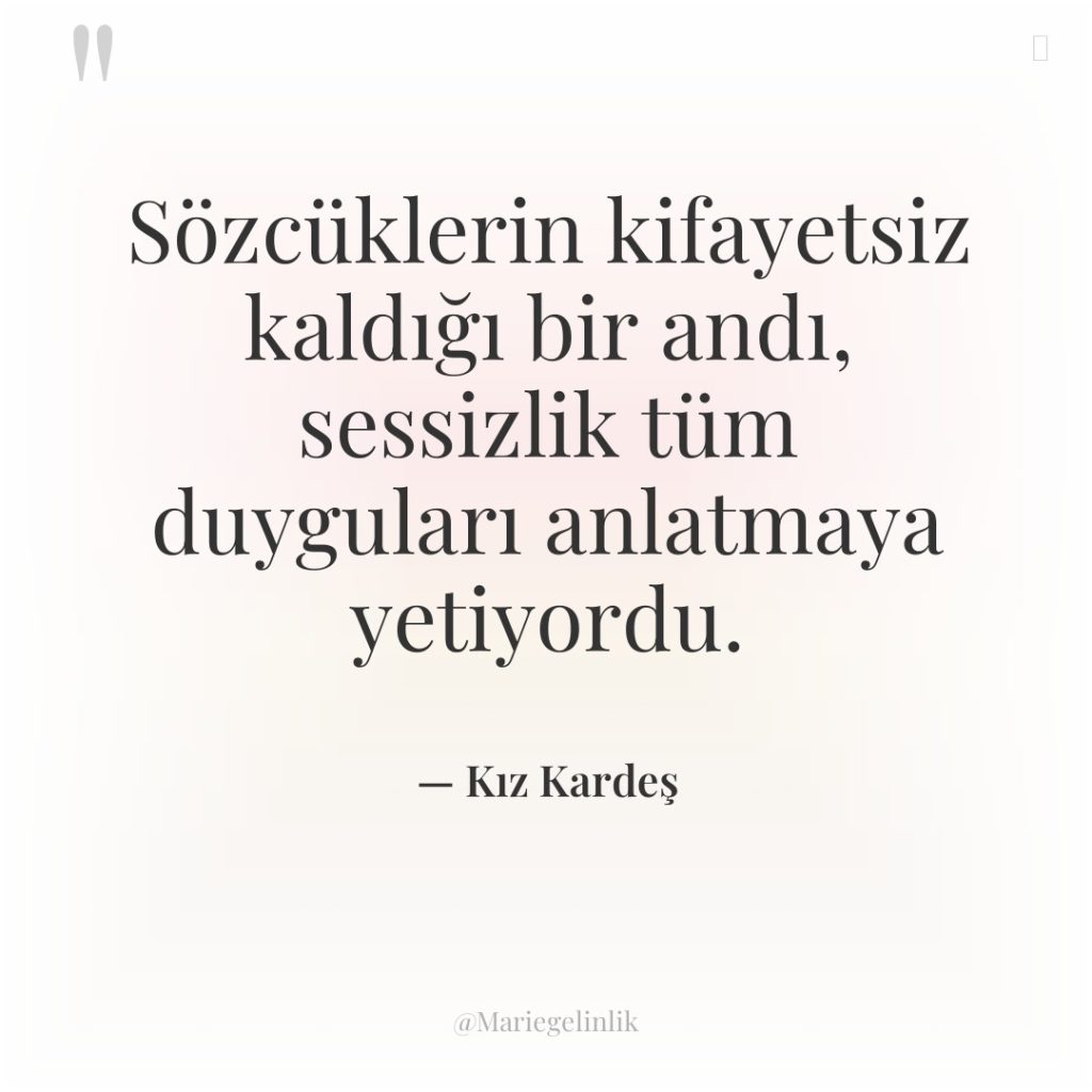 Sözcüklerin kifayetsiz kaldığı bir andı, sessizlik tüm duyguları anlatmaya yetiyordu.