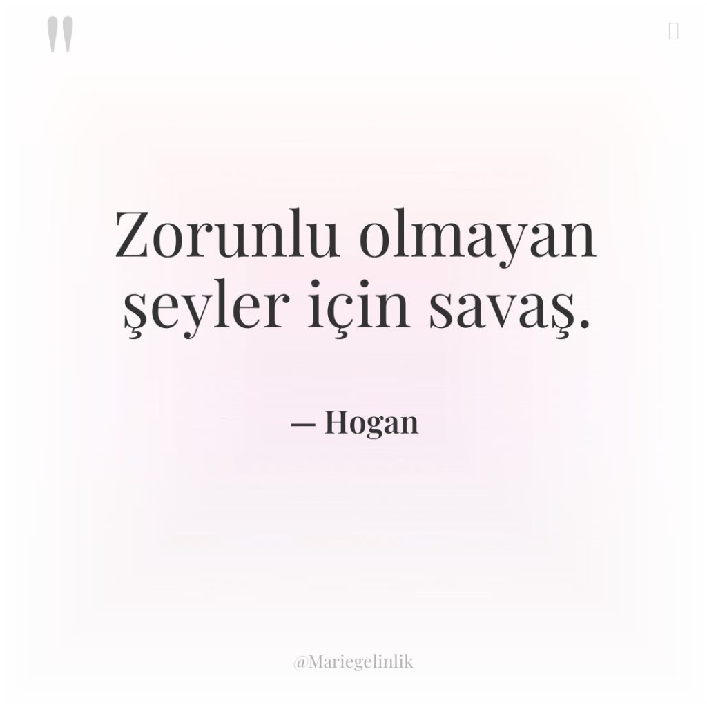 Zorunlu olmayan şeyler için savaş.