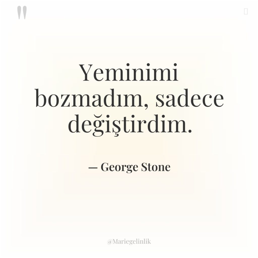 Yeminimi bozmadım, sadece değiştirdim.