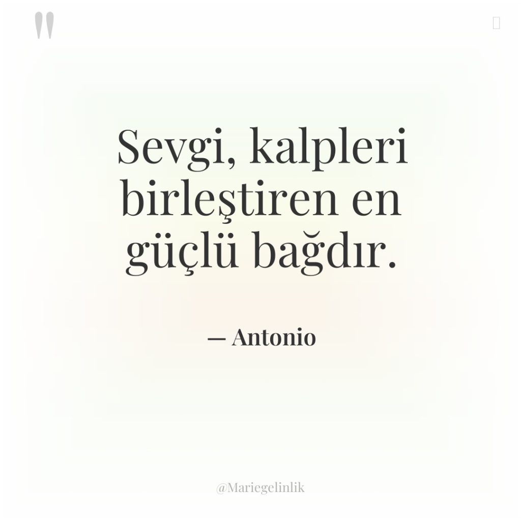 Sevgi, kalpleri birleştiren en güçlü bağdır.