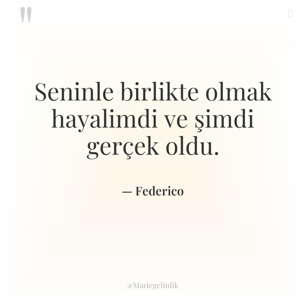 Seninle birlikte olmak hayalimdi ve şimdi gerçek oldu.