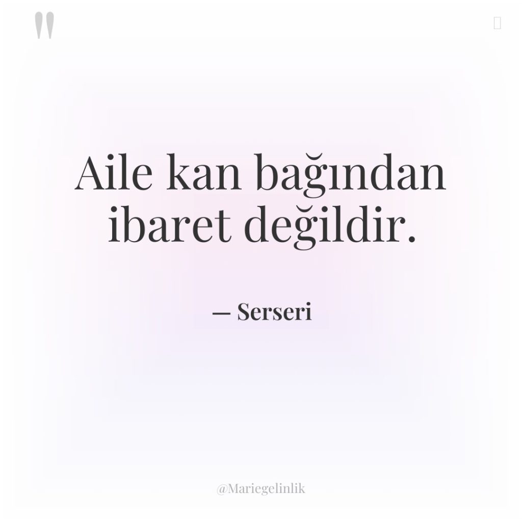 Aile kan bağından ibaret değildir.