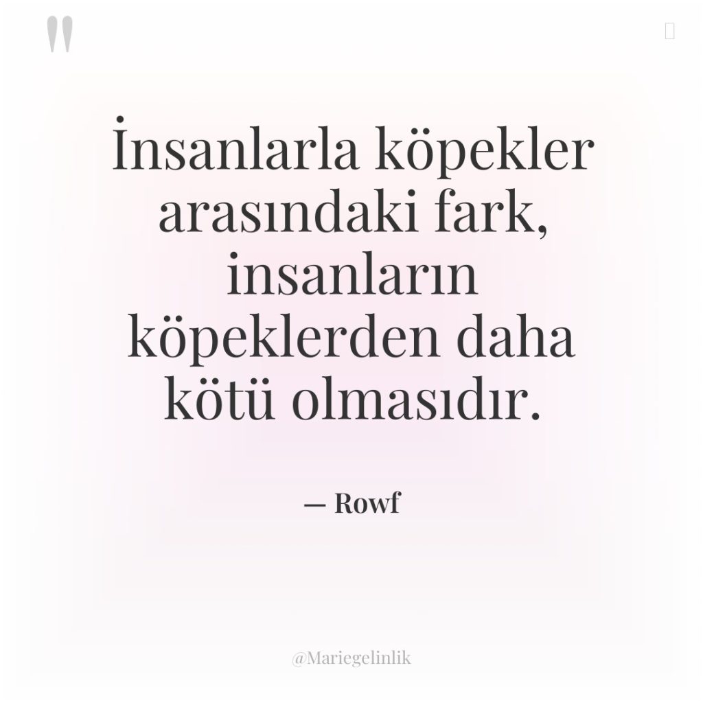 İnsanlarla köpekler arasındaki fark, insanların köpeklerden daha kötü olmasıdır.