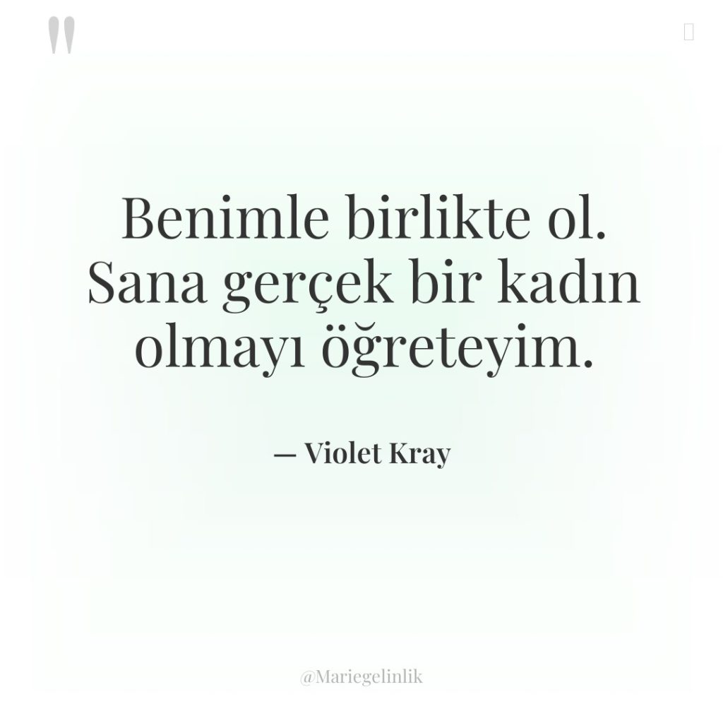 Benimle birlikte ol. Sana gerçek bir kadın olmayı öğreteyim.