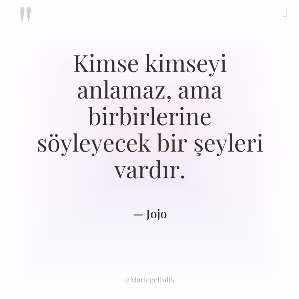 Kimse kimseyi anlamaz, ama birbirlerine söyleyecek bir şeyleri vardır.