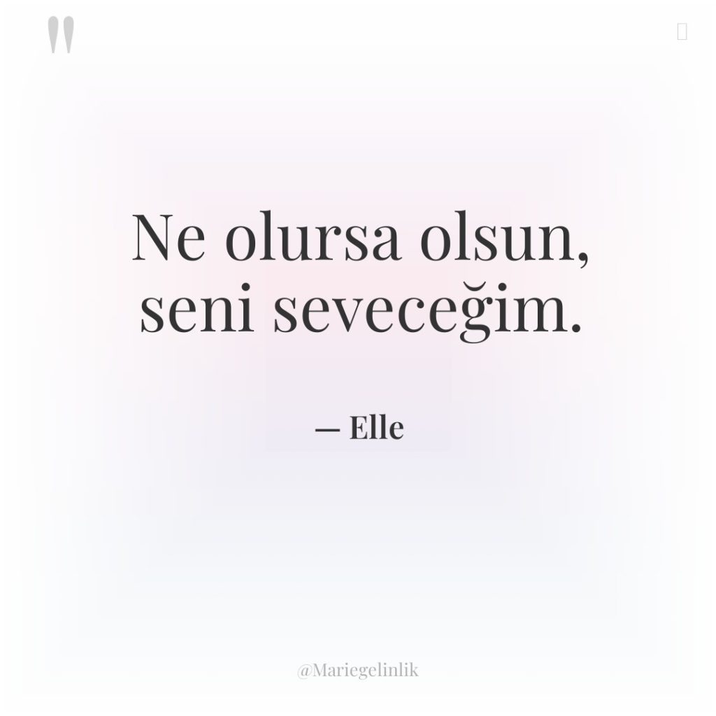 Ne olursa olsun, seni seveceğim.