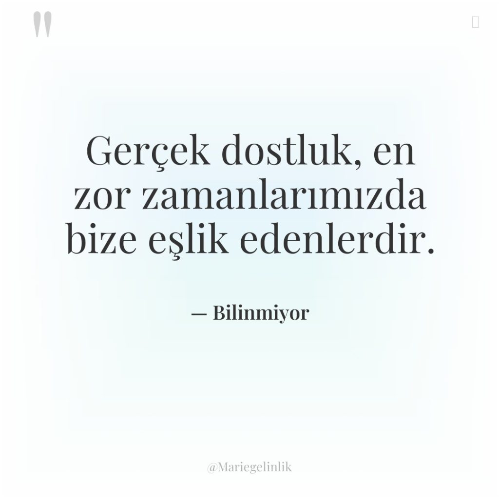 Gerçek dostluk, en zor zamanlarımızda bize eşlik edenlerdir.