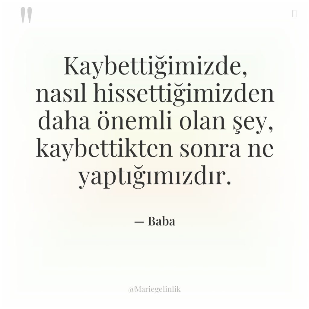 Kaybettiğimizde, nasıl hissettiğimizden daha önemli olan şey, kaybettikten sonra ne…