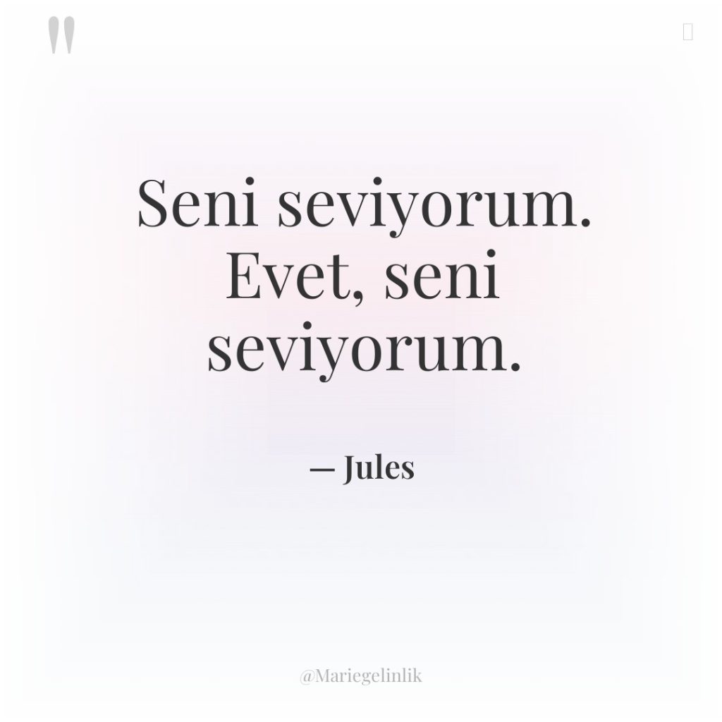 Seni seviyorum. Evet, seni seviyorum.