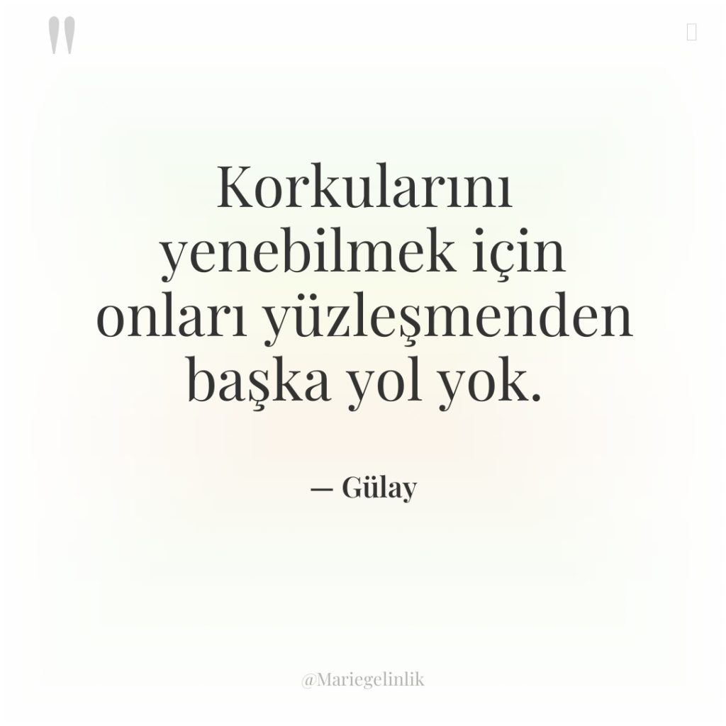Korkularını yenebilmek için onları yüzleşmenden başka yol yok.